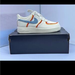 Nike Air Force 1 Low Sail Denim Swoosh Sneakers